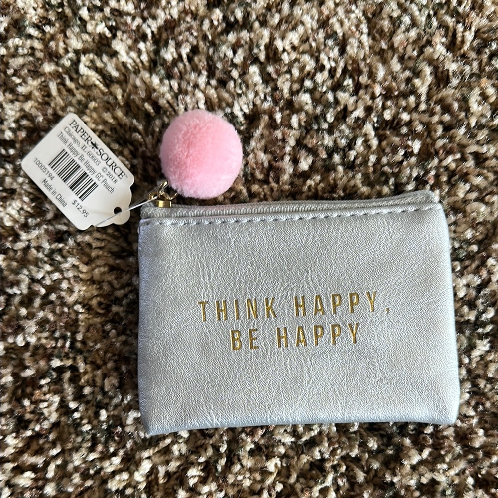 Paper Source Coin Pouch with Pink Pom Pom